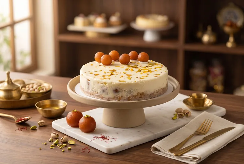 Gulab Jamun Cheesecake