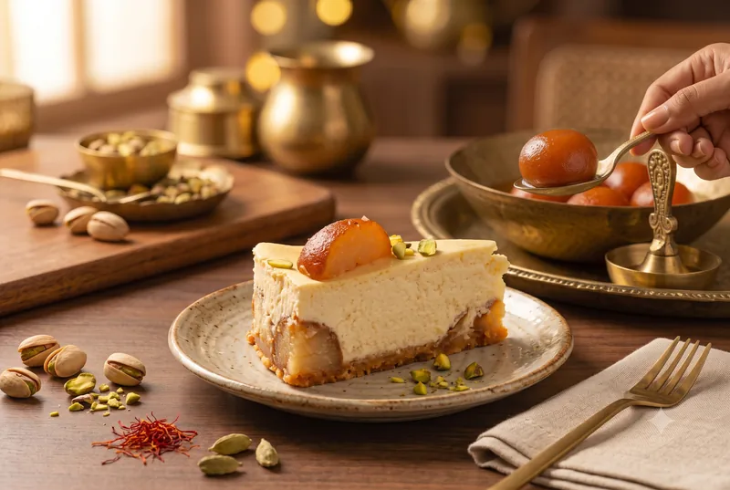 Gulab Jamun Cheesecake