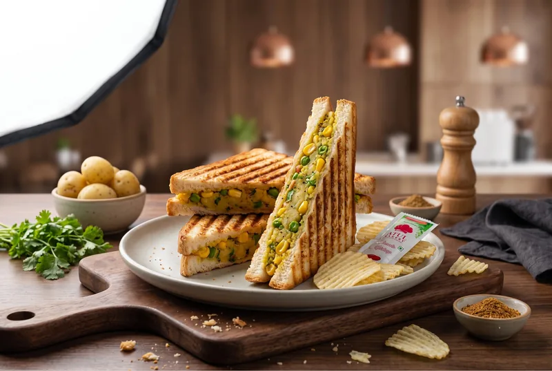 Potato Stuffed Grill Sandwich